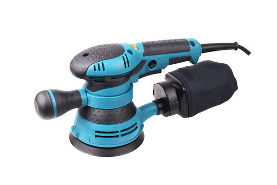 New eccentric orbital sander isolated on white background.