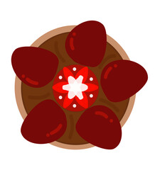 Strawberry donuts with chocolate spread