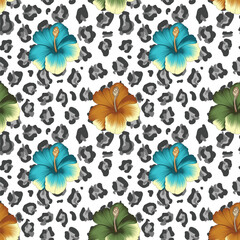 Classic Popular Flower Seamless pattern background - For easy making seamless pattern use it for filling any contours