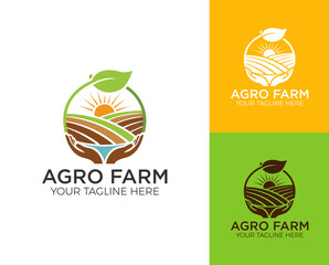 Agriculture logo and agro farm green logo template vector design
