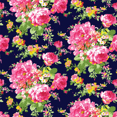 Classic Popular Flower Seamless pattern background - For easy making seamless pattern use it for filling any contours