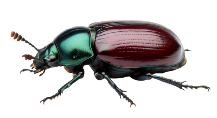 Iridescent Beetle Insect Close- Up Side View arthropod