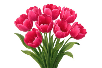 Fototapeta premium Pink tulip bouquet celebrating spring, blooming fresh floral beauty, symbolizing love and renewal on transparent background