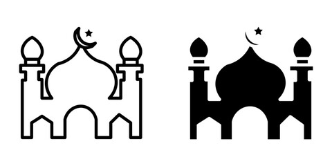 icon of a place of worship or mosque vector