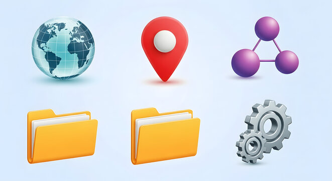 Modern 3D realistic icon set for web and application design. - Powered by Adobe