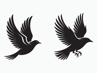 Obraz premium vector illustration of dove shilloette