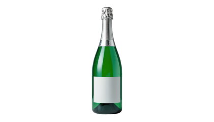 Studio Shot of Champagne Bottle on Transparent Background