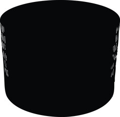 Abstract representation of a liquid container black solid form isolated on white backdrop