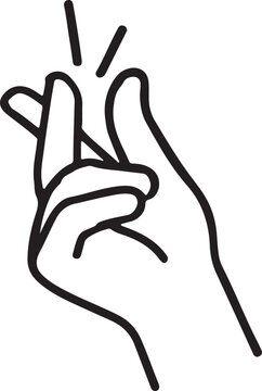 snap of a finger, easy icon, snapping fingers gesture, thin line web symbol vector illustration