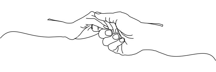 Vector illustration of a pair of hands holding hands