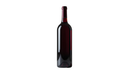 Full Unopened Red Bottle on transparent Background