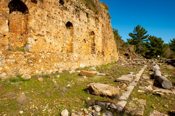 The ancient city of Syedra has located about 20 km. southeast of Alanya district of Antalya, on a...