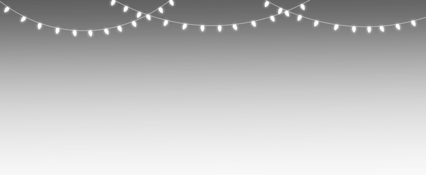Bright white string light swag festive overlay party garland curved border event decoration gradient

