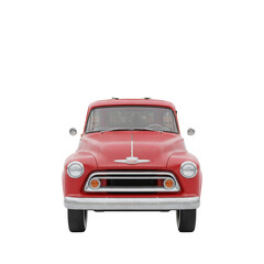 Vintage red pickup truck front view isolated © The Void Logistics