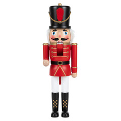 Fototapeta premium Red christmas nutcracker soldier toy isolated