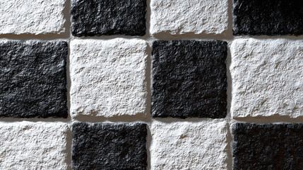 Checkerboard Pattern of Textured Tiles, Close-Up