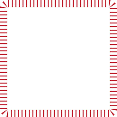 Geometric corner frame with red decorative lines, modern minimal border vector for greeting cards, posters and design layouts