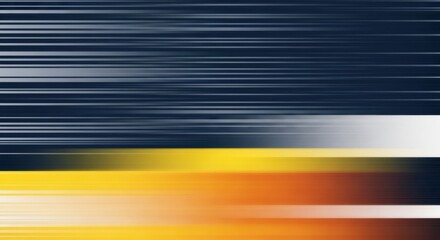 Abstract dark blue and orange motion blur background with horizontal speed lines suggesting technology or rapid movement