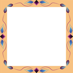 Elegant Square Frame with Gradient Floral and Diamond Accents