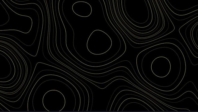 Smooth light topographic contour lines forming soft layered shapes on a deep black background