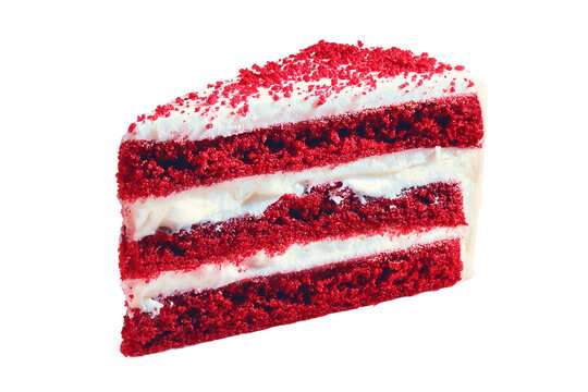 Bright pop art illustration of red velvet cake isolated on transparent background