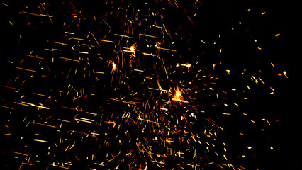 Floating embers sparks black background. Opacity or screen mode usage for overlay