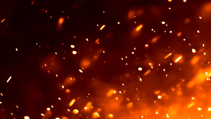 Floating embers sparks black background. Opacity or screen mode usage for overlay