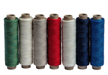 Close-up of spools of colorful thread