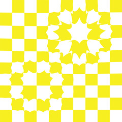 Yellow and white checkered seamless pattern.