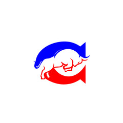 Bull Letter C Logo Vector, Al...