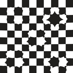 Chess Board . White Rhombuses Pattern. Vector.