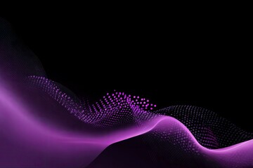 Purple glowing waves and particles abstract background