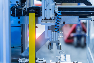 industrial machine and factory robot arm,Smart factory industry 4.0 concept.