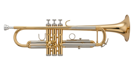 Gold and Silver Trumpet Musical Instrument brass instrument