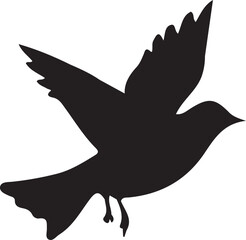 Silhouette of Freedom: A sleek, black silhouette of a bird soaring freely against a clear backdrop. Evoking a sense of liberty, peace, and boundless possibilities.