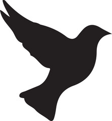 Dove of Peace: A silhouette of a dove in flight, a universal symbol of peace and hope, soaring against a clear backdrop. Evoking feelings of serenity and unity