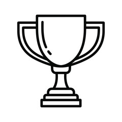 Classic trophy cup icon, a simple line art illustration symbolizing victory, achievement, success, and reward