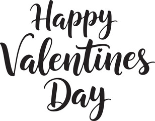 Elegant Happy Valentines Day Typography in Black and White Design