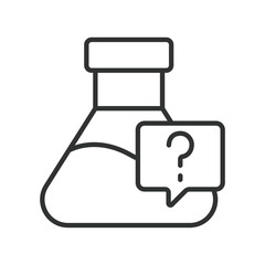 Inquiry icon in line design. inquiry, study question, research uncertainty, clinical doubt, trial query on white background vector. Inquiry editable stroke icon