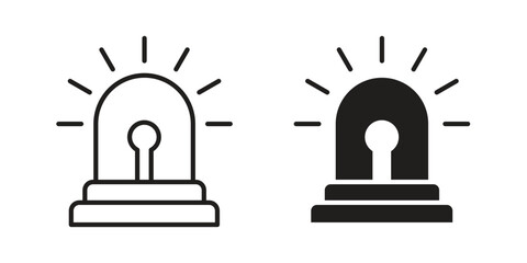 Ambulance siren icon in minimal flat, stroke style. suitable for graphic designs