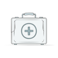 Obraz premium Vector Illustration of a First Aid Kit with a Medical Cross Symbol