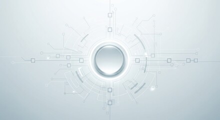 Abstract technological background with central glowing circle