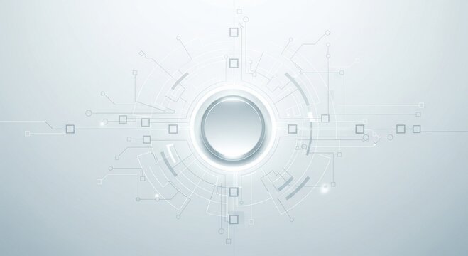 Abstract technological background with central glowing circle
