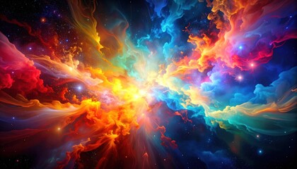 Vibrant Nebula Explosion in Deep Space Cosmic Phenomenon