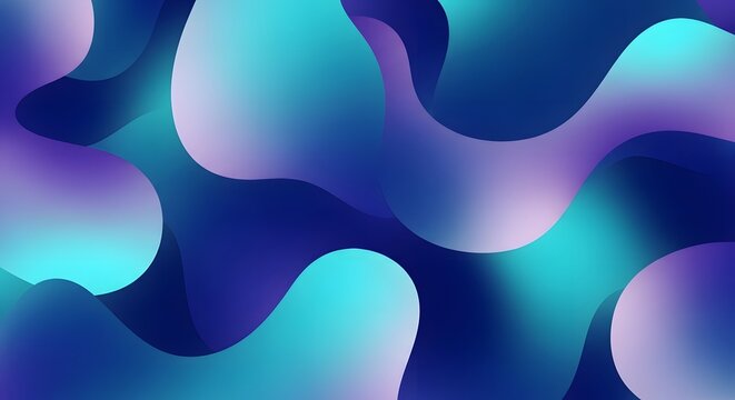 Abstract blue wave flow design with circles and colorful light lines for futuristic artistic illustration backdrop