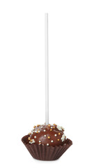 Sweet cake pop isolated on white. Christmas treat