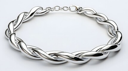Fototapeta premium Silver bracelet with intertwined chain links