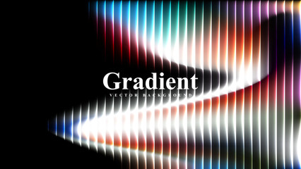 Bright radiant neon abstract gradient background design vector with smooth chromatic light stripes.
