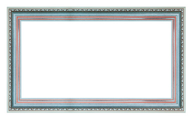 Old vintage silver frame isolated on a white background