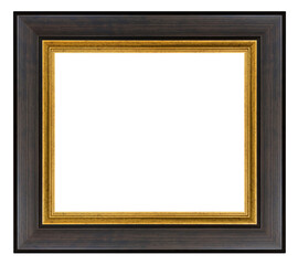 Old style vintage brown frame isolated on a white background